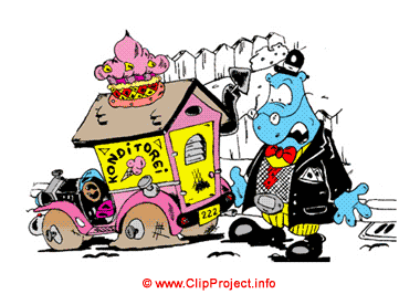 Comics, Cartoons, Konditorei Wagen, Clip-Art kostenlos