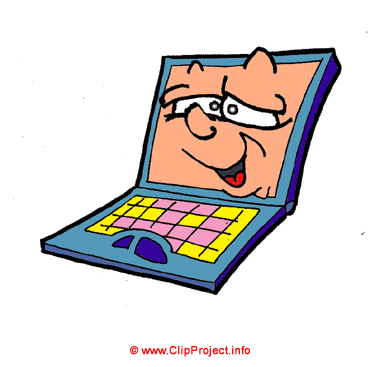 Funny notebook / Laptop / Computer Clipart kostenlos, gratis