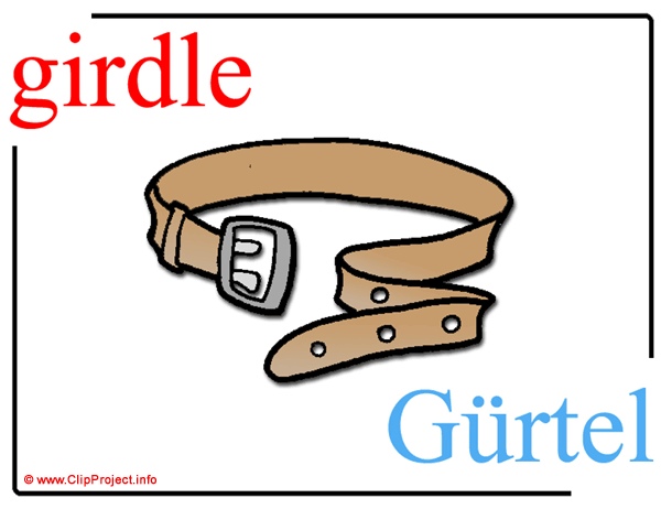 girdle - Gürtel / Printable Pictorial English - German Dictionary for Children / Englisch - Deutsch Bildwörterbuch für Kinder