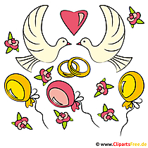 Clipart Glückwunsch zur Hochzeit kostenlos