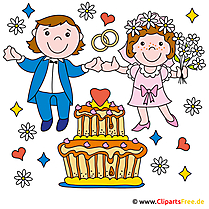 Wedding invitations designe using our free Clip Art