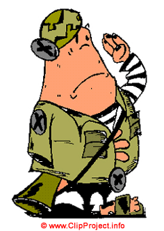 Comic soldier cartoon clip art