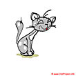 Grey cat clipart free