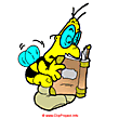 Bee with book clipart