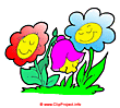 Funny cartoon flowers free